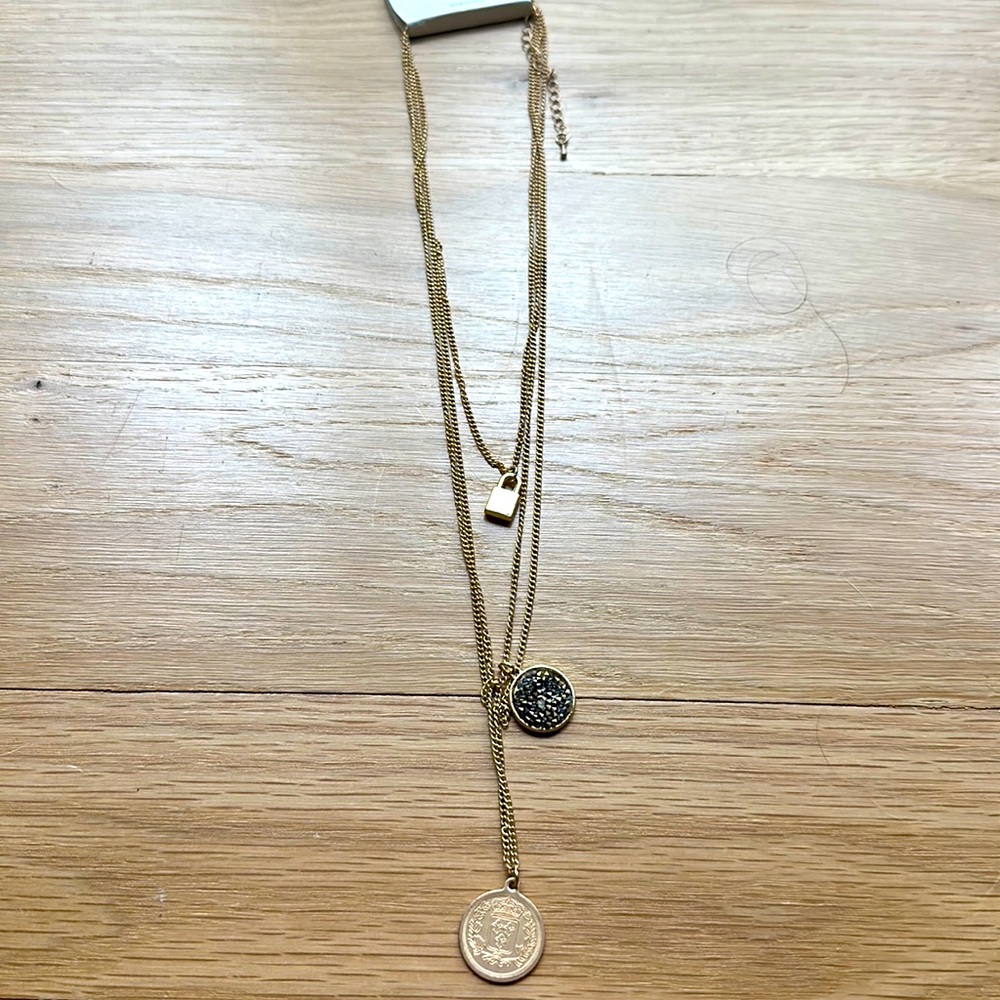 NWT layered chain coin necklace